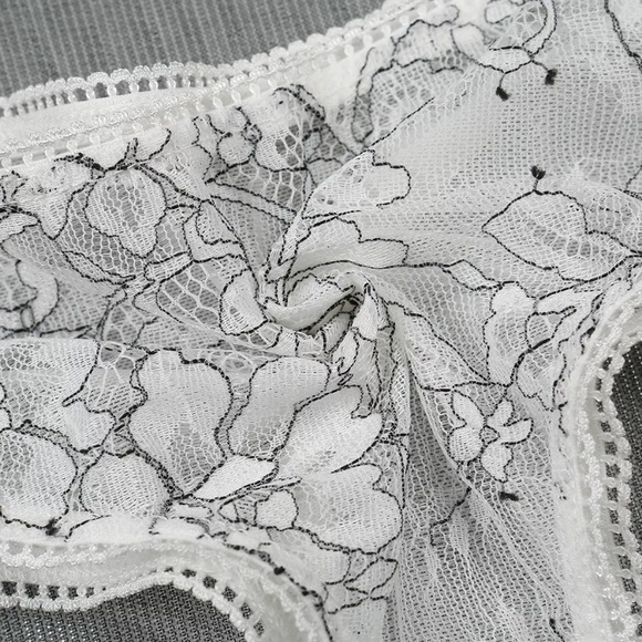 White Lace Floral Embroidered Lingerie Bra Set - Picture 16 of 16